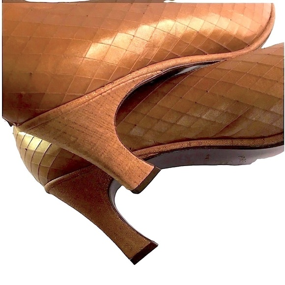 PREVATA Shoes Pointed Toe Cognac Snakeskin Leather Pumps Size 9A - Picture 5 of 11